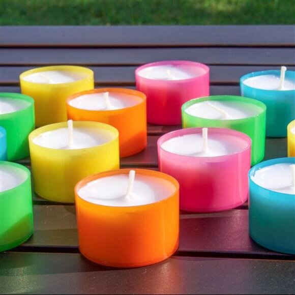 96 Pack Multicolor Unscented 6 to 7 Hour Long Burning Tea Light Candles - Picture 2 of 7